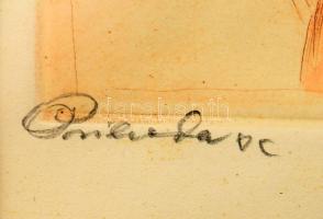 Glatz Oszkár (1862-1958)-Prihoda István (1891-1956): Parasztlányka. Rézkarc, papír, jelzett (Glatz é...