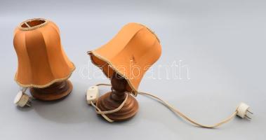 Fa asztali lámpa pár, m: 25 cm