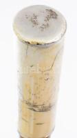 Sétabot, vésett csont és ezüst (ag) markolattal, h: 82 cm
