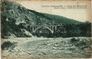 1917 Kőrösmező, Körösmező, Jaszinya, Jasina, Yasinia; Kárpáti részlet Berkovits kiadása / bridge (EB)