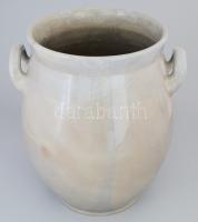 Zsolnay lakodalmas fazék. cca 1890, jelzett, kis restaurálással, m: 41 cm /// KIZÁRÓLAG SZEMÉLYES ÁTVÉTEL, NEM POSTÁZZUK / ONLY PERSONAL COLLECTION IN OUR OFFICE!