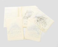 Jelzés nélkül, 24 db mű: ifj. Kós Károly Erdély c. könyvének illusztrációi. Ceruza, papír. 15x11 cm