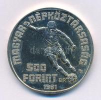 1981. 500Ft Ag "Labdarúgó Világbajnokság 1982" kapszulában T:UNC,AU patina Adamo EM65