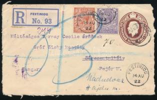 1922 Tormay Cécile (1875-1937) írónő részére címzett boríték