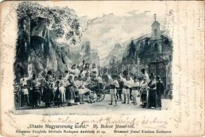 1900 "Utazás Magyarország körül" színdarab ifj. Bokor Józseftől. Excelsior Fényirda felvétele. Brummel József kiadása (kopott sarkak / worn corners)