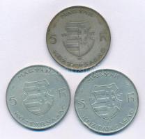 1947. 5Ft Ag "Kossuth" (3x) T:VF,F patina, ph. Adamo F8.1