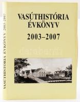 Vasúthistória évkönyv 2003-2007. Szerk.: Mezei István. Bp., 2008, MÁV, 299 p. Fekete-fehér képekkel illusztrálva. Kiadói egészvászon-kötés, kiadói papír védőborítóban, kissé dohos.