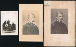 cca 1880-1940 3 db portré Arany Jánosról, 2 db fotó és 1 db nyomat, 9×6,5 és 17×12 cm