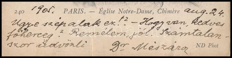 1905 Mészáros János (1873-1947) képeslapja Habsburg Albrecht (1897-1955) főherceg részére