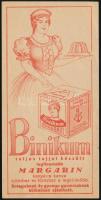cca 1920 Binikum margarin számolócédula