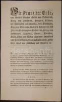 1818 Az I. Ferenc és IV. Ferenc modenai herceg között kötött katonai megállapodás korabeli nyomtatott kiadása / Original print of the military treaty between Franz I. and Franz IV. prince of Modena 8p.