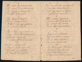 cca 19. sz. Kártyapartnerek üdvözlő verse játszótársukhoz kézzel írva