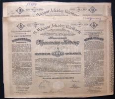 1906. "A Magyar Jelzálog-Hitelbank" nyereménykötvénye "A" és "B" 100K-ról, 3 nyelven