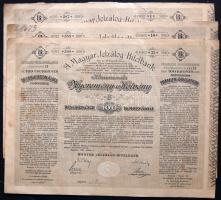1906. "A Magyar Jelzálog-Hitelbank" 3db nyereménykötvénye "B" 100K-ról, 3 nyelven