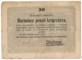 1849. 30kr "Kossuth bankó" T:F fo. Adamo G103