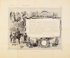 1912 Kőnyomatos katonai végelbocsátó levél, hajtott, de jó állapotban