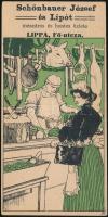 cca 1910 Schönbauer József és Lipót mészáros és hentes üzlete Lippa számolócédula