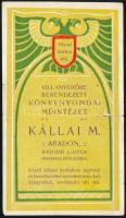 cca 1920 Arad, Kállai M. villanyerőre berendezett könyvnyomdai műintézet számolócédula, kisebb szakadással (Ritka!)