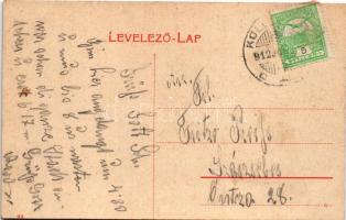 1912 Kolozsvár, Cluj; Mátyás király téri részlet, Püspöky Miklós harisnya kötödéje, Csizhegyi fényké...