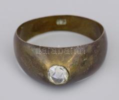 Bronz gyűrű, 0,33ct brill berakással, m: 63