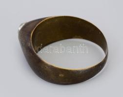 Bronz gyűrű, 0,33ct brill berakással, m: 63