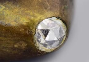 Bronz gyűrű, 0,33ct brill berakással, m: 63