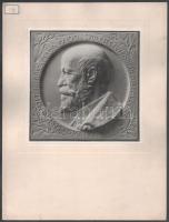 cca 1925 2 db Jókai Mórral kapcsolatos későbbi fotónagyítás kartonra kasírozva, 17,5×17,5 és 23,5×17,5 cm