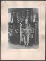 cca 1925 2 db Jókai Mórral kapcsolatos későbbi fotónagyítás kartonra kasírozva, 17,5×17,5 és 23,5×17...