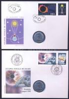 5db bélyeges érmés boríték benne Omán, Románia, Ruanda, St. Lucia, közte "FAO"; ismertetők...