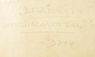 Doór Ferenc (1918-2015): Dunaföldváron, etetés a halastóban. Pasztell, papír, jelzett, autográf feli...