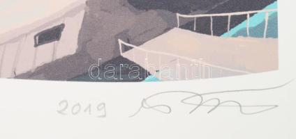 Vidák Zsolt (1974-): Anker under water. Szitanyomat, papír, jelzett, sorszámozott. 3/100. Hátoldalon...