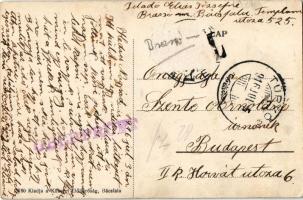 1916 Bácsfalu, Négyfalu, Sacele; Népház a népkerttel, a Községi Elöljáróság kiadása / community hous...