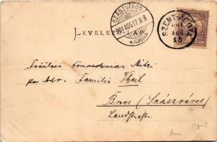 1901 Szászszentjakab, Jakobsdorf, Saniacob; Ev. Kirche, Volksschule. Hermann G. Roth / evangélikus t...