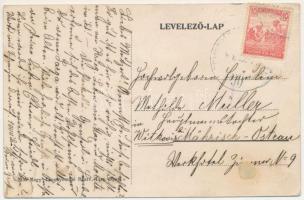 1918 Temeskenéz, Knéz, Chinez, Satchinez; vasútállomás, római katolikus templom, községháza / Statio...