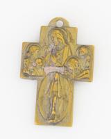 Bronz kereszt medál, 3x2 cm