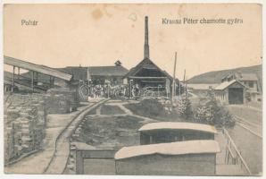 Poltár, Krausz Péter chamotte (samott) gyára, iparvasút / chamotte factory, industrial railway (lyuk / hole)