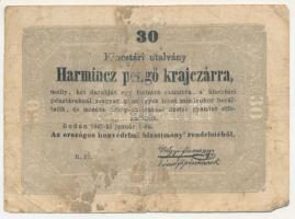 1849. 30kr "Kossuth bankó" T:VG, szennyeződés Adamo G103
