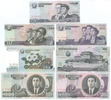 Észak-Korea 2002-2006. 5W-5000W (7xklf) T:UNC,AU North Korea 2002-2006. 5 Won - 5000 Won (7xdiff) C:UNC,AU