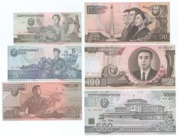 Észak-Korea 1992-1998. 1W-500W (6xklf) T:UNC,AU North Korea 1992-1998. 1 Whon - 500 Won (6xdiff) C:UNC,AU