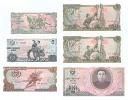 Észak-Korea 1978. 1W-100W (6xklf) T:UNC,AU North Korea 1978. 1 Won - 100 Won (6xdiff) C:UNC,AU
