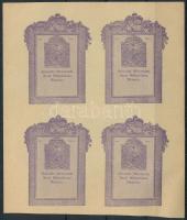 1915 Felvidéki Műbarátok Antik Műkiállítása vágott levélzáró négyestömb