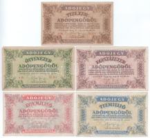 1946. 10.000AP sorszámmal vízjeles papíron + 50.000AP sorszámmal vízjeles papíron + 100.000AP fehér papíron + 1.000.000AP fehér papíron + 10.000.000AP fehér papíron T:F, közte szép papír