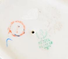 Hollóházi nyúlpár figura, jelzett, hibátlan, m:7,5 cm