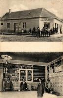 Magyarbél, Magyar-Bél, Madarsky Biel, Velky Biel; Fogyasztási szövetkezet üzlete és saját kiadása, belső személyzettel / cooperative shop, interior with staff (EB)