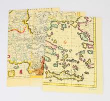 3 db régi Magyarország térkép reprint: Vignole 1868 91x70 cm, De Witt 1688. 94x54 cm, Danker 1690. 63x55 cm