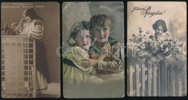 1917 3 db képeslap tábori postával küldve, M. kir. 2. honvéd huszárezred