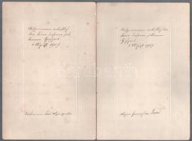 1907 Katonatiszt kitüntetésekkel + felesége portréja, 2 db kartonra kasírozott fotó, hátoldalon feli...