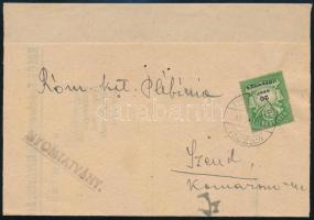 1946 (21. díjszabás) Nyomtatvány 20ezer Adópengő bérmentesítéssel "EGYHÁZASFALU" - "SZEND"