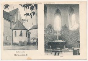 1917 Nagyszeben, Hermannstadt, Sibiu; Lutherkirche, Altar / Evangélikus templom, oltár, belső. Jos. Drotleff Nr. 59. 1916. / church, altar, interior (EK)