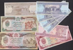Afganisztán 9db (6klf) modern bankjegy T:I